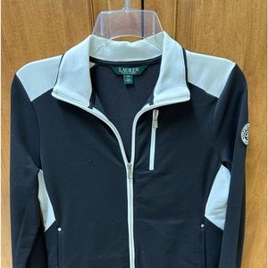 Black and white Ralph Lauren zip up jacket.